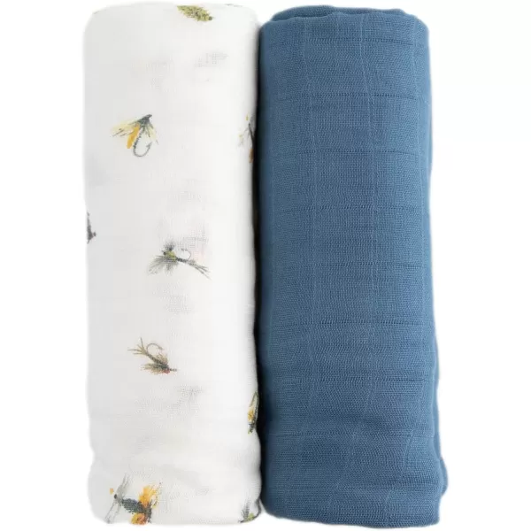 imageLittle Unicorn  Safari Social Deluxe Swaddle Set  Set of 2  100 Rayon Muslin from Bamboo  Super Soft  Newborns and Infants  Large 47 x 47  Machine WashableGone Fishing 2 Set of 2