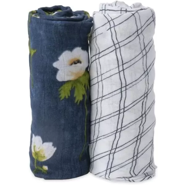 imageLittle Unicorn  Safari Social Deluxe Swaddle Set  Set of 2  100 Rayon Muslin from Bamboo  Super Soft  Newborns and Infants  Large 47 x 47  Machine WashableWhite Set of 2