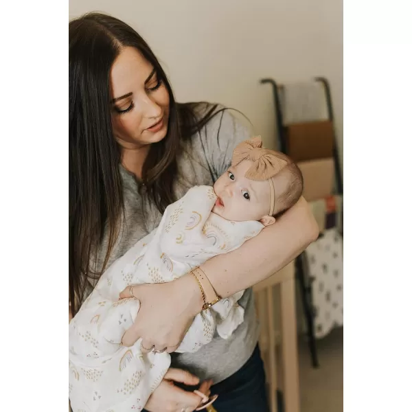imageLittle Unicorn  Safari Social Deluxe Swaddle Set  Set of 2  100 Rayon Muslin from Bamboo  Super Soft  Newborns and Infants  Large 47 x 47  Machine WashableRainbows amp Raindrops Single