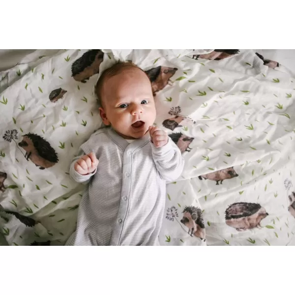 imageLittle Unicorn  Safari Social Deluxe Swaddle Set  Set of 2  100 Rayon Muslin from Bamboo  Super Soft  Newborns and Infants  Large 47 x 47  Machine WashableHedgehog Single