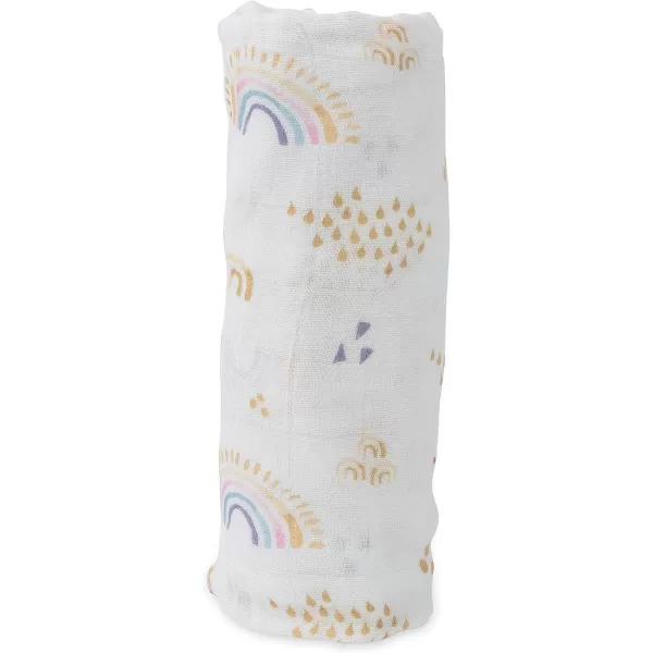 imageLittle Unicorn  Safari Social Deluxe Swaddle Set  Set of 2  100 Rayon Muslin from Bamboo  Super Soft  Newborns and Infants  Large 47 x 47  Machine WashableRainbows amp Raindrops Single