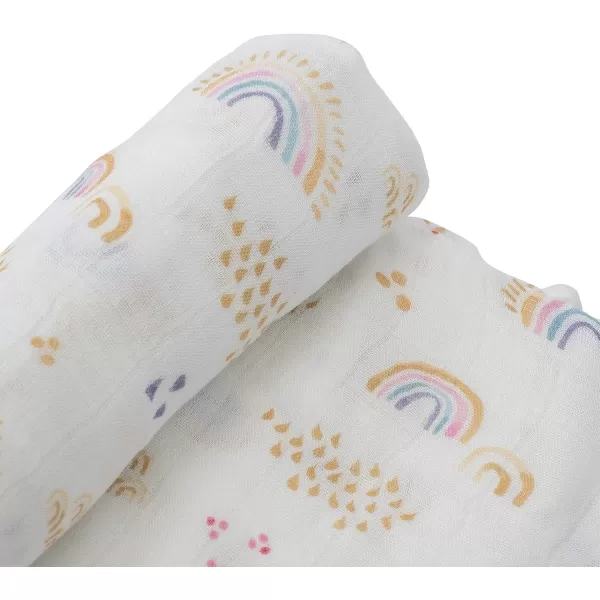 imageLittle Unicorn  Safari Social Deluxe Swaddle Set  Set of 2  100 Rayon Muslin from Bamboo  Super Soft  Newborns and Infants  Large 47 x 47  Machine WashableRainbows amp Raindrops Single