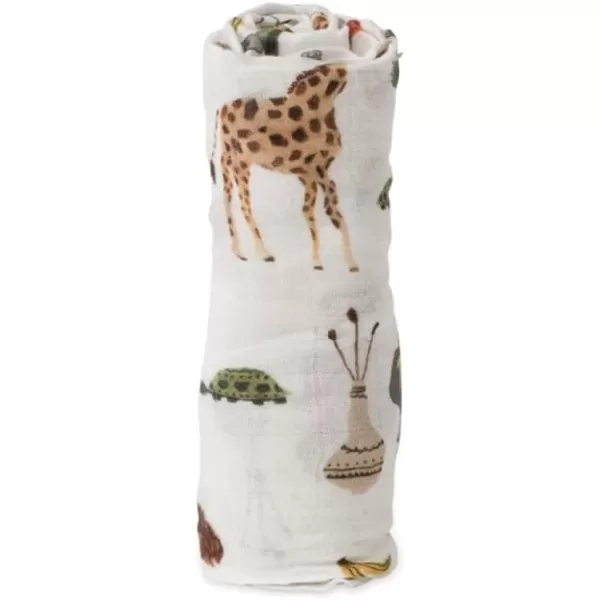 imageLittle Unicorn  Safari Social Deluxe Swaddle Set  Set of 2  100 Rayon Muslin from Bamboo  Super Soft  Newborns and Infants  Large 47 x 47  Machine WashableSafarisocial Single