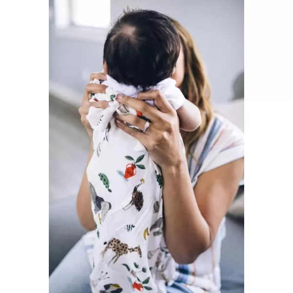 imageLittle Unicorn  Safari Social Deluxe Swaddle Set  Set of 2  100 Rayon Muslin from Bamboo  Super Soft  Newborns and Infants  Large 47 x 47  Machine WashableSafarisocial Single
