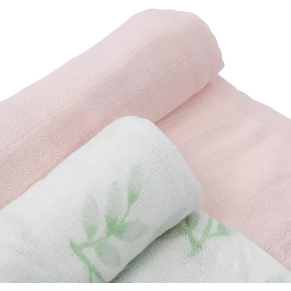 imageLittle Unicorn  Safari Social Deluxe Swaddle Set  Set of 2  100 Rayon Muslin from Bamboo  Super Soft  Newborns and Infants  Large 47 x 47  Machine WashableBlush Peony Set of 2