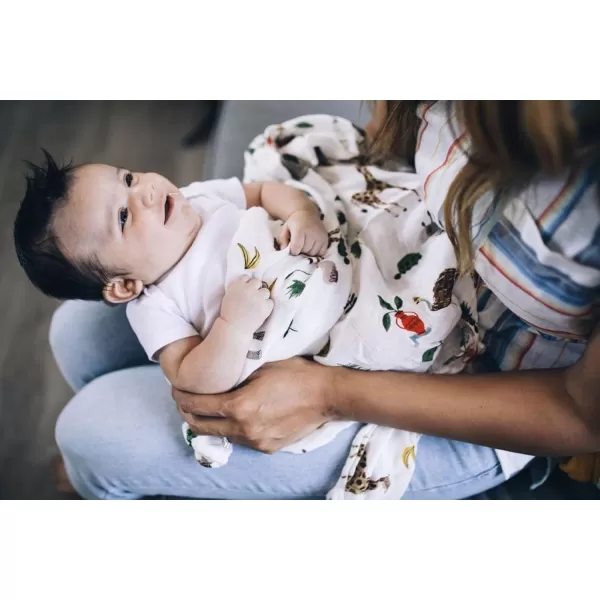 imageLittle Unicorn  Safari Social Deluxe Swaddle Set  Set of 2  100 Rayon Muslin from Bamboo  Super Soft  Newborns and Infants  Large 47 x 47  Machine WashableSafarisocial Single