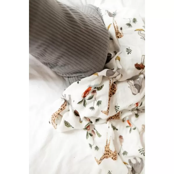 imageLittle Unicorn  Safari Social Deluxe Swaddle Set  Set of 2  100 Rayon Muslin from Bamboo  Super Soft  Newborns and Infants  Large 47 x 47  Machine WashableSafari Social Set of 2