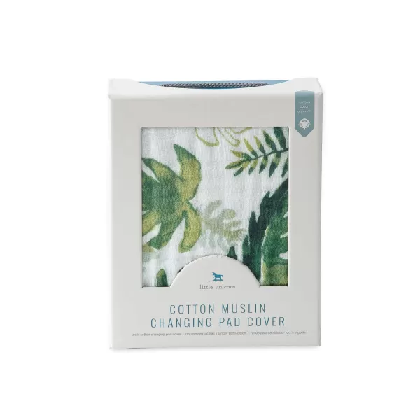 imageLittle Unicorn  Tropical Leaf Changing Pad Cover  100 Cotton Muslin  Super Soft  Baby Diaper Changing  Machine Washable  16 x 32Tropical Leaf