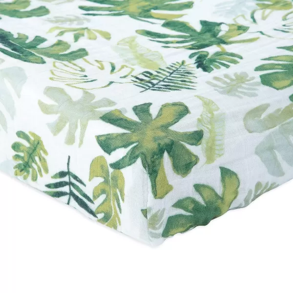 imageLittle Unicorn  Tropical Leaf Changing Pad Cover  100 Cotton Muslin  Super Soft  Baby Diaper Changing  Machine Washable  16 x 32Tropical Leaf