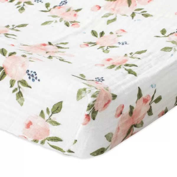 imageLittle Unicorn  Tropical Leaf Changing Pad Cover  100 Cotton Muslin  Super Soft  Baby Diaper Changing  Machine Washable  16 x 32Watercolor Rose