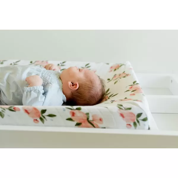 imageLittle Unicorn  Tropical Leaf Changing Pad Cover  100 Cotton Muslin  Super Soft  Baby Diaper Changing  Machine Washable  16 x 32Watercolor Rose