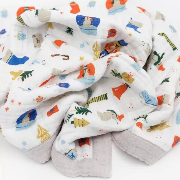 imageLittle Unicorn  Watercolor Roses Cotton Muslin Quilt Blanket  100 Cotton  Super Soft  Babies and Toddlers  Large 47 x 47  Machine Washable30x40 Christmas Time