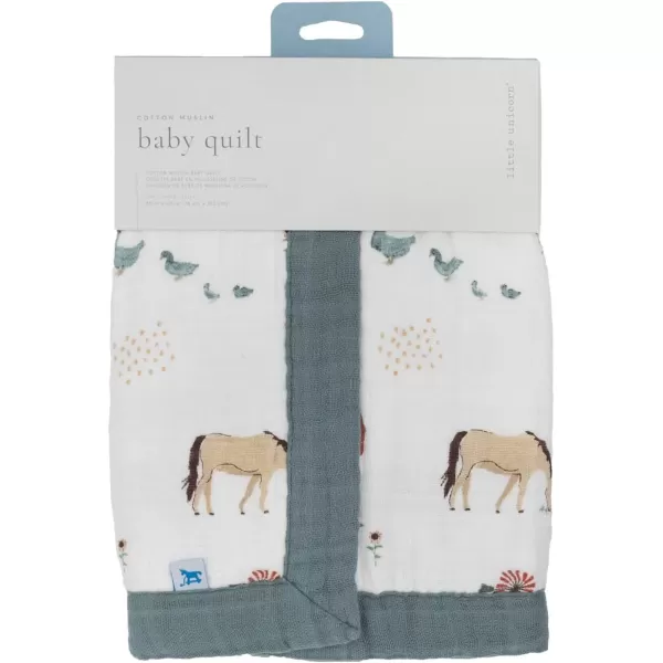 imageLittle Unicorn  Watercolor Roses Cotton Muslin Quilt Blanket  100 Cotton  Super Soft  Babies and Toddlers  Large 47 x 47  Machine Washable30x40 Farmyard