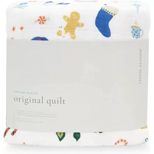 imageLittle Unicorn  Watercolor Roses Cotton Muslin Quilt Blanket  100 Cotton  Super Soft  Babies and Toddlers  Large 47 x 47  Machine Washable47x47 Christmas Time