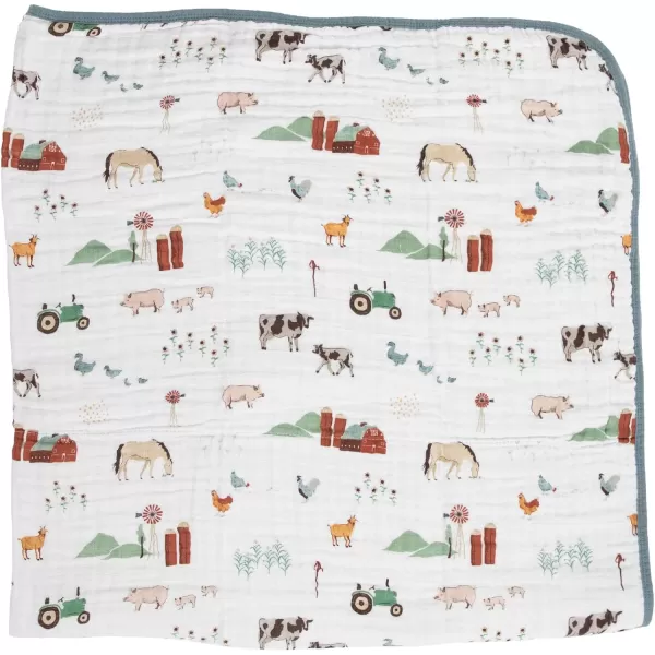 imageLittle Unicorn  Watercolor Roses Cotton Muslin Quilt Blanket  100 Cotton  Super Soft  Babies and Toddlers  Large 47 x 47  Machine Washable47x47 Farmyard