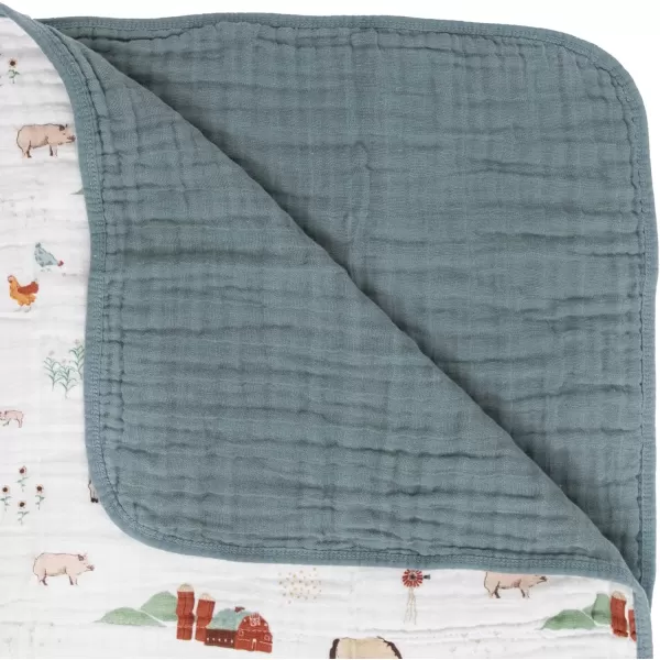 imageLittle Unicorn  Watercolor Roses Cotton Muslin Quilt Blanket  100 Cotton  Super Soft  Babies and Toddlers  Large 47 x 47  Machine Washable47x47 Farmyard