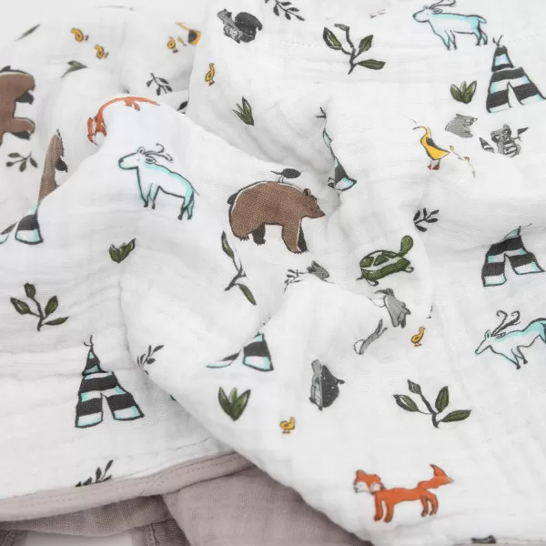 imageLittle Unicorn  Watercolor Roses Cotton Muslin Quilt Blanket  100 Cotton  Super Soft  Babies and Toddlers  Large 47 x 47  Machine Washable47x47 Forest Friends