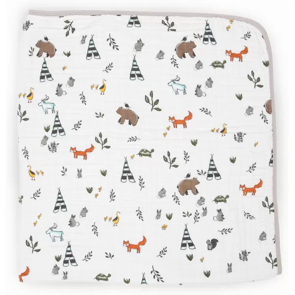 imageLittle Unicorn  Watercolor Roses Cotton Muslin Quilt Blanket  100 Cotton  Super Soft  Babies and Toddlers  Large 47 x 47  Machine Washable47x47 Forest Friends