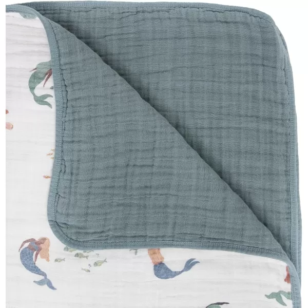 imageLittle Unicorn  Watercolor Roses Cotton Muslin Quilt Blanket  100 Cotton  Super Soft  Babies and Toddlers  Large 47 x 47  Machine Washable47x47 Mermaids