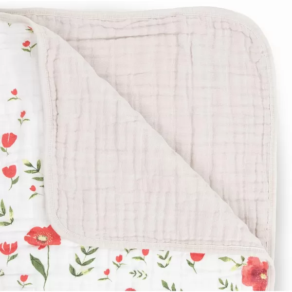 imageLittle Unicorn  Watercolor Roses Cotton Muslin Quilt Blanket  100 Cotton  Super Soft  Babies and Toddlers  Large 47 x 47  Machine Washable47x47 Summer Poppy