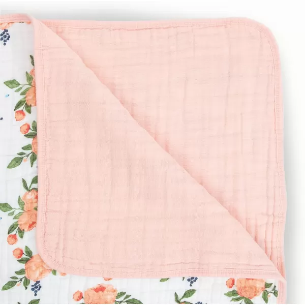 imageLittle Unicorn  Watercolor Roses Cotton Muslin Quilt Blanket  100 Cotton  Super Soft  Babies and Toddlers  Large 47 x 47  Machine Washable47x47 Watercolor Roses