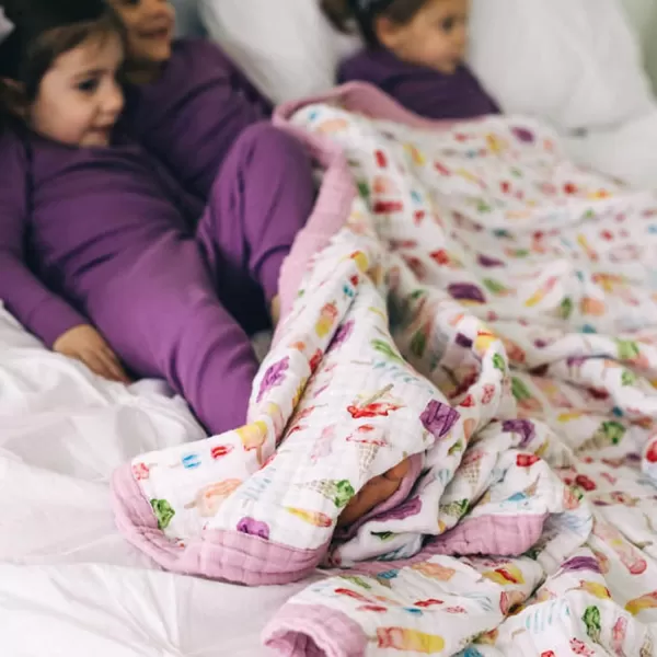 imageLittle Unicorn  Watercolor Roses Cotton Muslin Quilt Blanket  100 Cotton  Super Soft  Babies and Toddlers  Large 47 x 47  Machine Washable60 x 72 Brain Freeze