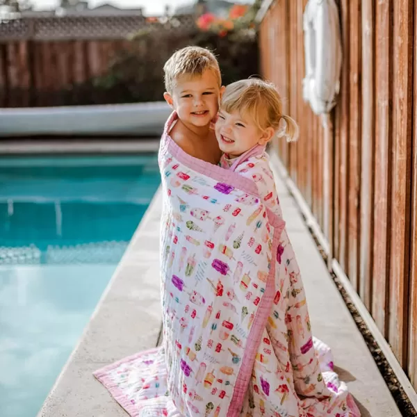imageLittle Unicorn  Watercolor Roses Cotton Muslin Quilt Blanket  100 Cotton  Super Soft  Babies and Toddlers  Large 47 x 47  Machine Washable60 x 72 Brain Freeze