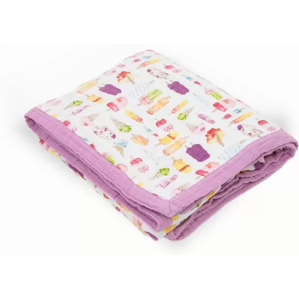 imageLittle Unicorn  Watercolor Roses Cotton Muslin Quilt Blanket  100 Cotton  Super Soft  Babies and Toddlers  Large 47 x 47  Machine Washable60 x 72 Brain Freeze