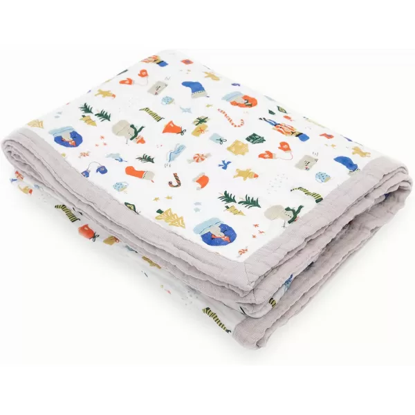 imageLittle Unicorn  Watercolor Roses Cotton Muslin Quilt Blanket  100 Cotton  Super Soft  Babies and Toddlers  Large 47 x 47  Machine Washable60 x 72 Christmas Time