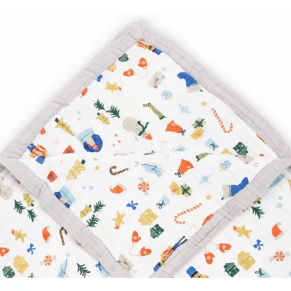imageLittle Unicorn  Watercolor Roses Cotton Muslin Quilt Blanket  100 Cotton  Super Soft  Babies and Toddlers  Large 47 x 47  Machine Washable60 x 72 Christmas Time