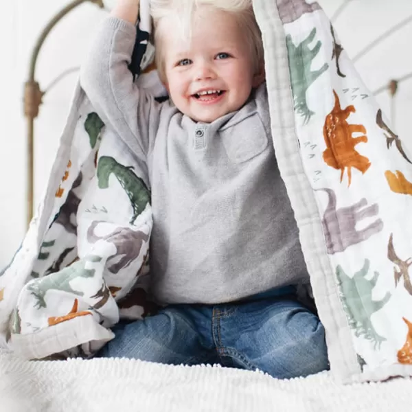 imageLittle Unicorn  Watercolor Roses Cotton Muslin Quilt Blanket  100 Cotton  Super Soft  Babies and Toddlers  Large 47 x 47  Machine Washable60 x 72 Dino Friends