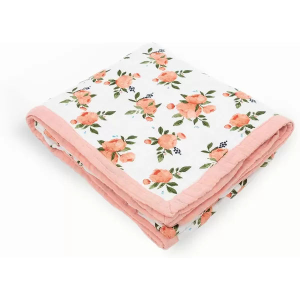 imageLittle Unicorn  Watercolor Roses Cotton Muslin Quilt Blanket  100 Cotton  Super Soft  Babies and Toddlers  Large 47 x 47  Machine Washable60 x 72 Watercolor Roses