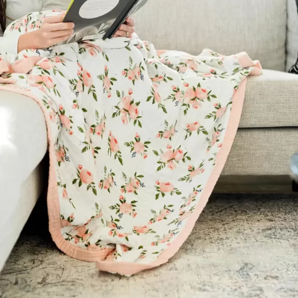 imageLittle Unicorn  Watercolor Roses Cotton Muslin Quilt Blanket  100 Cotton  Super Soft  Babies and Toddlers  Large 47 x 47  Machine Washable60 x 72 Watercolor Roses
