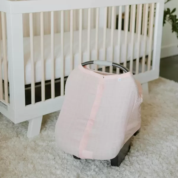 imageLittle Unicorn 100 Cotton Muslin Car Seat Canopy  Super Soft Lightweight Cover with Window  Breathable  Magnetic Closure  Baby and Infant  Machine Washable  Shower Gift  Dino FriendsRose Petal