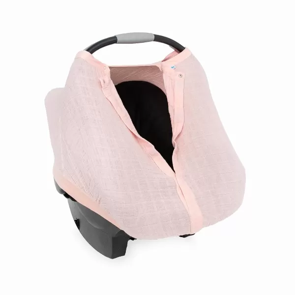 imageLittle Unicorn 100 Cotton Muslin Car Seat Canopy  Super Soft Lightweight Cover with Window  Breathable  Magnetic Closure  Baby and Infant  Machine Washable  Shower Gift  Dino FriendsRose Petal