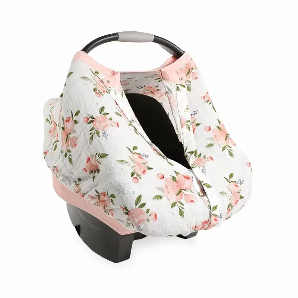 imageLittle Unicorn 100 Cotton Muslin Car Seat Canopy  Super Soft Lightweight Cover with Window  Breathable  Magnetic Closure  Baby and Infant  Machine Washable  Shower Gift  Dino FriendsWatercolor Roses