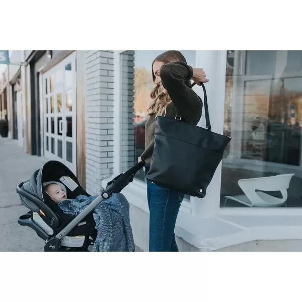 imageLittle Unicorn Citywalk Tote  Diaper Work Travel Bag  Premium Vegan LeatherBlack