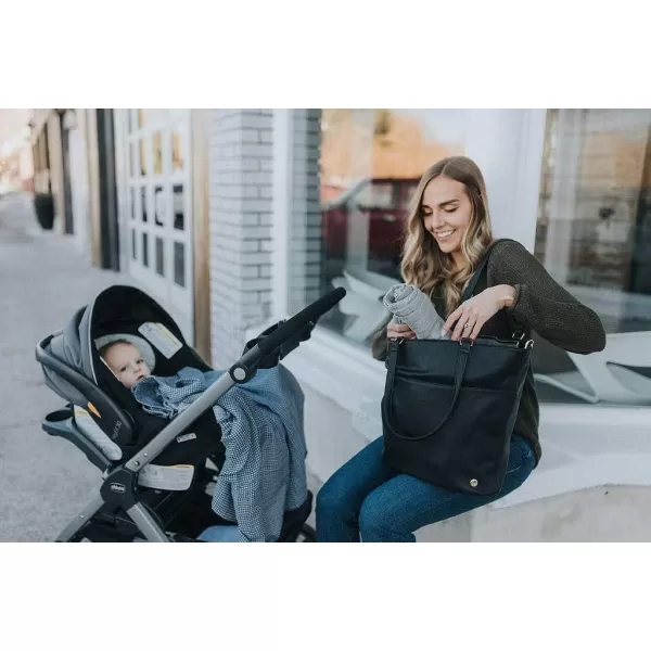 imageLittle Unicorn Citywalk Tote  Diaper Work Travel Bag  Premium Vegan LeatherBlack