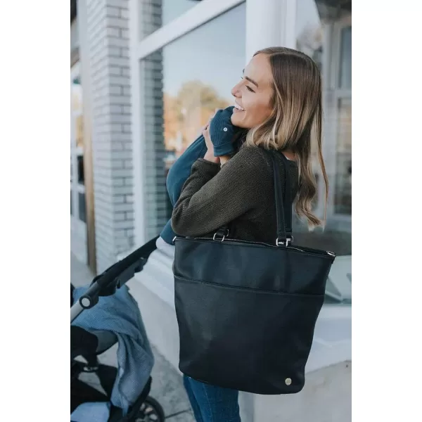 imageLittle Unicorn Citywalk Tote  Diaper Work Travel Bag  Premium Vegan LeatherBlack