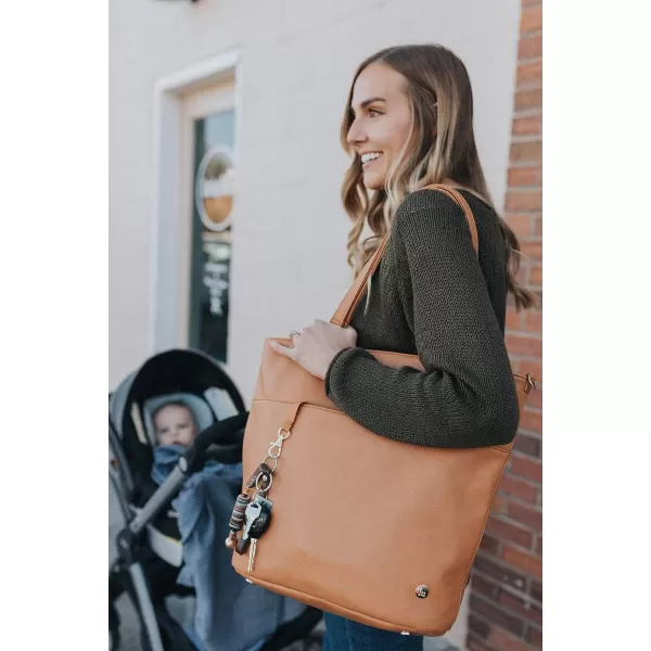 imageLittle Unicorn Citywalk Tote  Diaper Work Travel Bag  Premium Vegan LeatherCognac