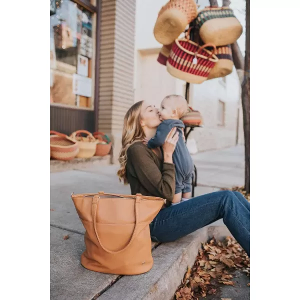 imageLittle Unicorn Citywalk Tote  Diaper Work Travel Bag  Premium Vegan LeatherCognac