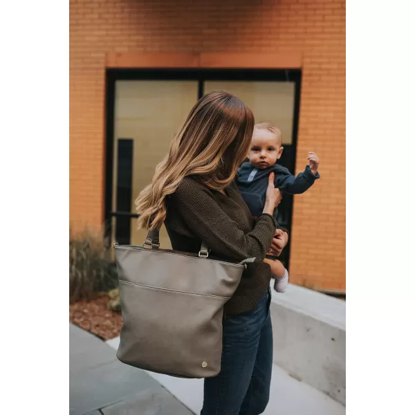 imageLittle Unicorn Citywalk Tote  Diaper Work Travel Bag  Premium Vegan LeatherGrey Umber