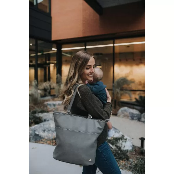imageLittle Unicorn Citywalk Tote  Diaper Work Travel Bag  Premium Vegan LeatherGrey Umber
