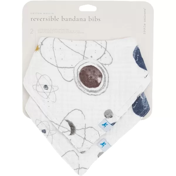 imageLittle Unicorn Cotton Muslin Reversible Bandana Bib 2 PackPlanetary