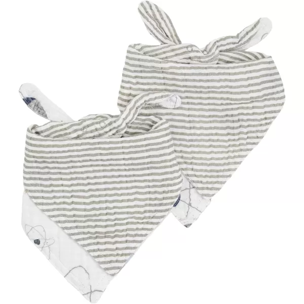imageLittle Unicorn Cotton Muslin Reversible Bandana Bib 2 PackPlanetary