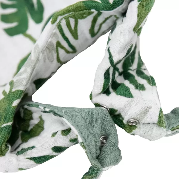 imageLittle Unicorn Cotton Muslin Reversible Bandana Bib 2 PackTropical Leaf