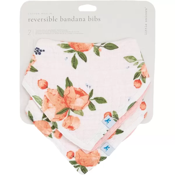 imageLittle Unicorn Cotton Muslin Reversible Bandana Bib 2 PackWatercolor Roses
