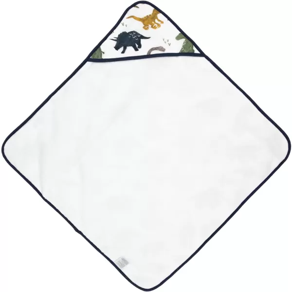 imageLittle Unicorn Cotton Muslin amp Terry Infant Hooded Bath Towel  100 Cotton Muslin amp Terry  Extra Soft and Absorbent  Newborn Baby  Unisex  30 x 30  Dino FriendsDino Friends