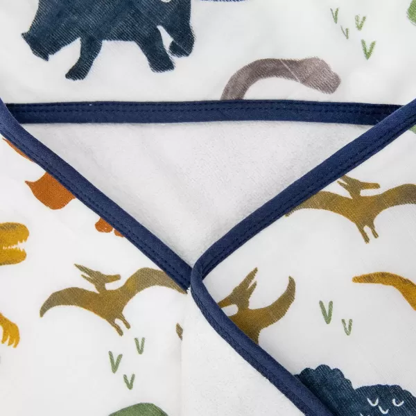 imageLittle Unicorn Cotton Muslin amp Terry Infant Hooded Bath Towel  100 Cotton Muslin amp Terry  Extra Soft and Absorbent  Newborn Baby  Unisex  30 x 30  Dino FriendsDino Friends
