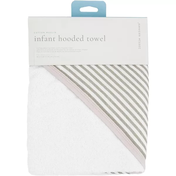 imageLittle Unicorn Cotton Muslin amp Terry Infant Hooded Bath Towel  100 Cotton Muslin amp Terry  Extra Soft and Absorbent  Newborn Baby  Unisex  30 x 30  Dino FriendsGrey Stripe